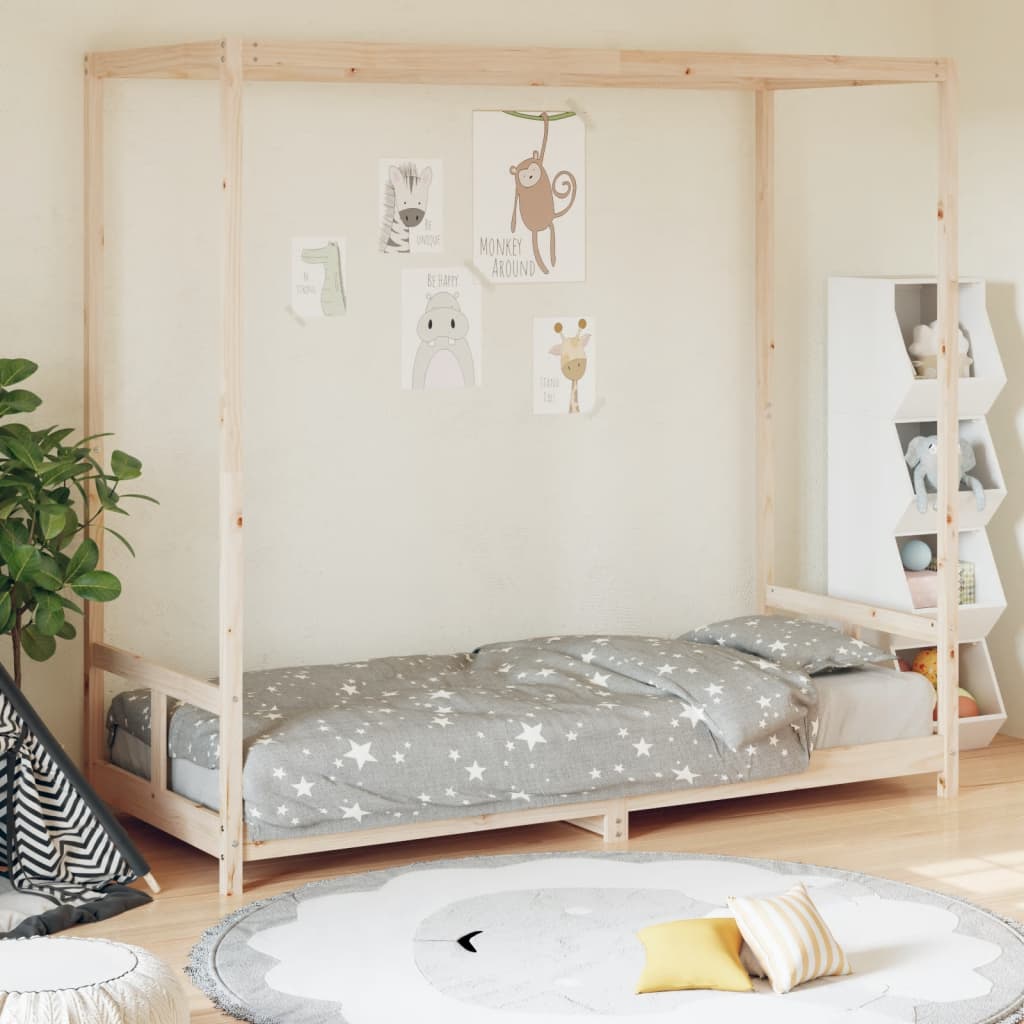 Children's bed frame, 80x200cm, solid pine wood