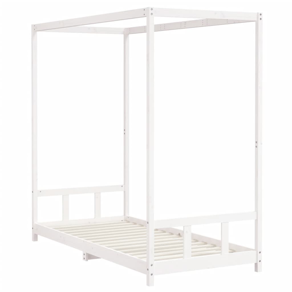 Children's bed frame, white, 90x200cm, solid pine