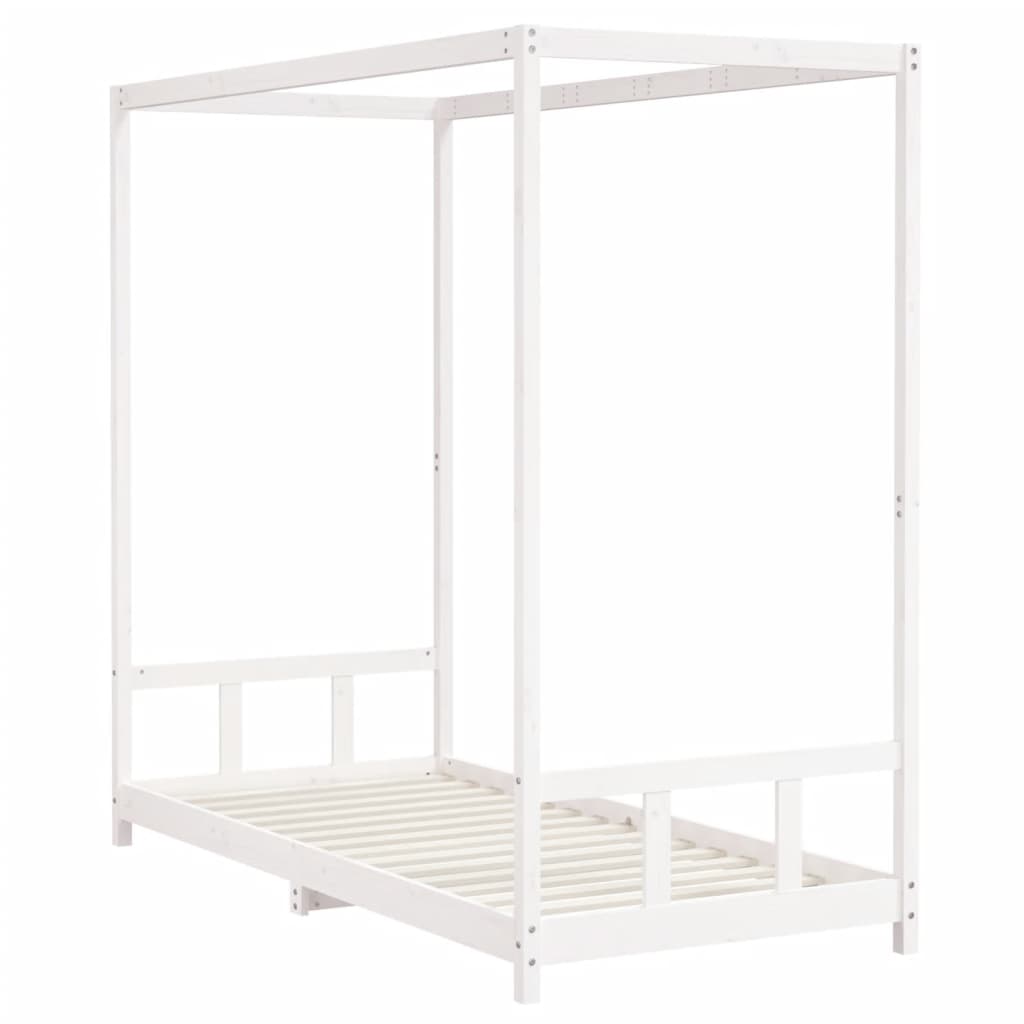 Children's bed frame, white, 90x200cm, solid pine