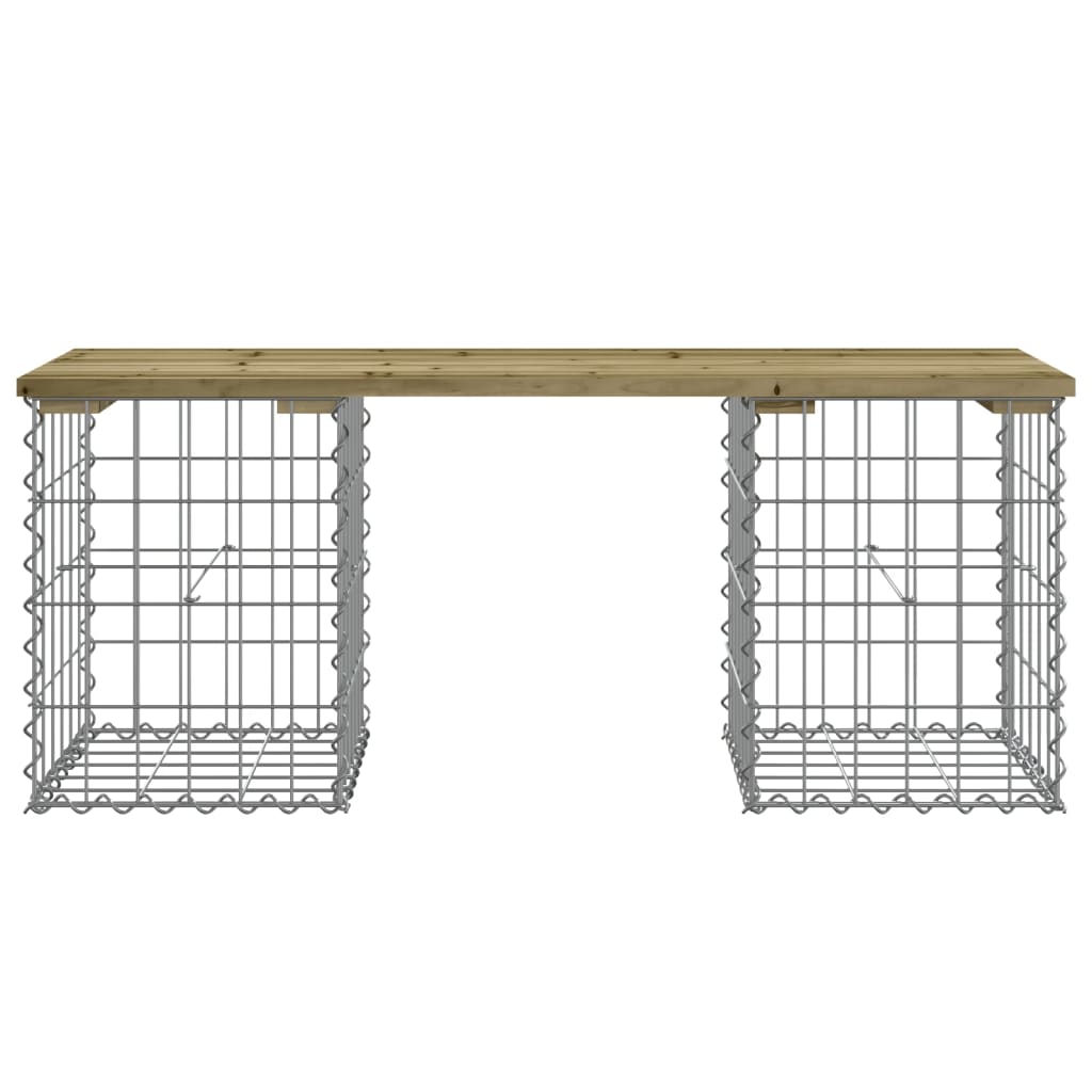 Sodo suoliukas, 103x31x42cm, impregnuota pušis, gabiono dizaino