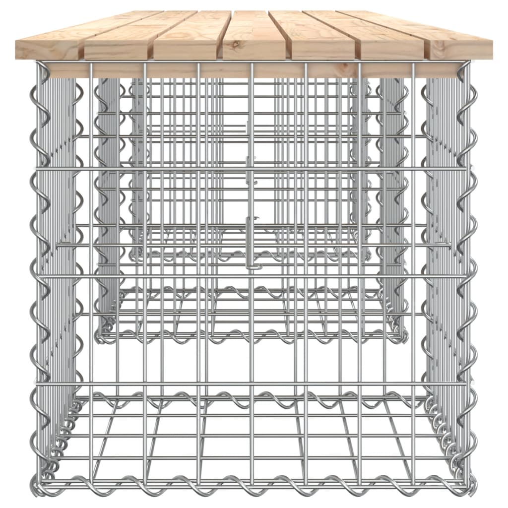 Dārza sols, 203x44x42cm, priedes masīvkoks, gabionu dizains