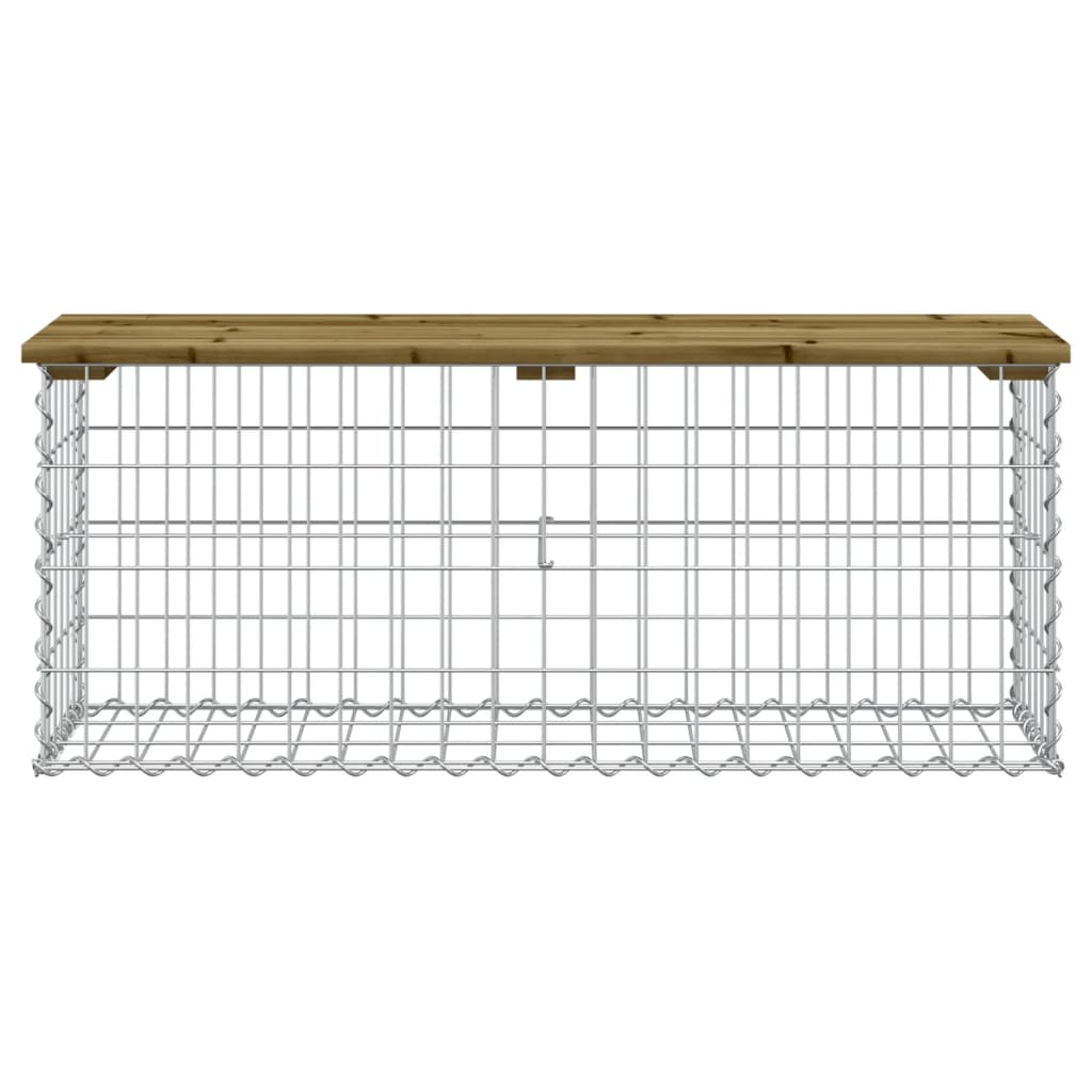 Garden bench, 103x31.5x42cm, pine, gabion design