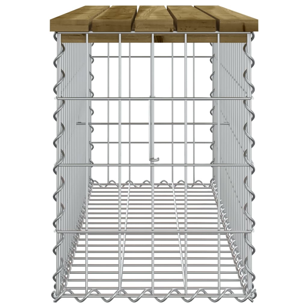 Garden bench, 103x31.5x42cm, pine, gabion design