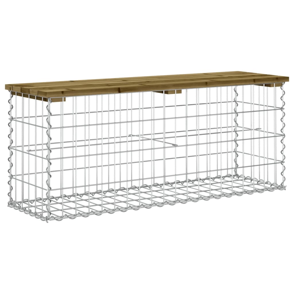 Garden bench, 103x31.5x42cm, pine, gabion design