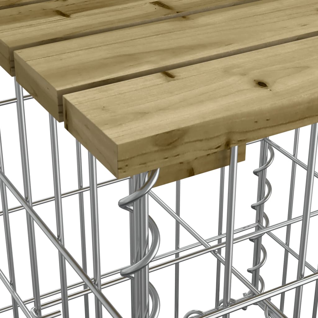 Garden bench, 103x31.5x42cm, pine, gabion design