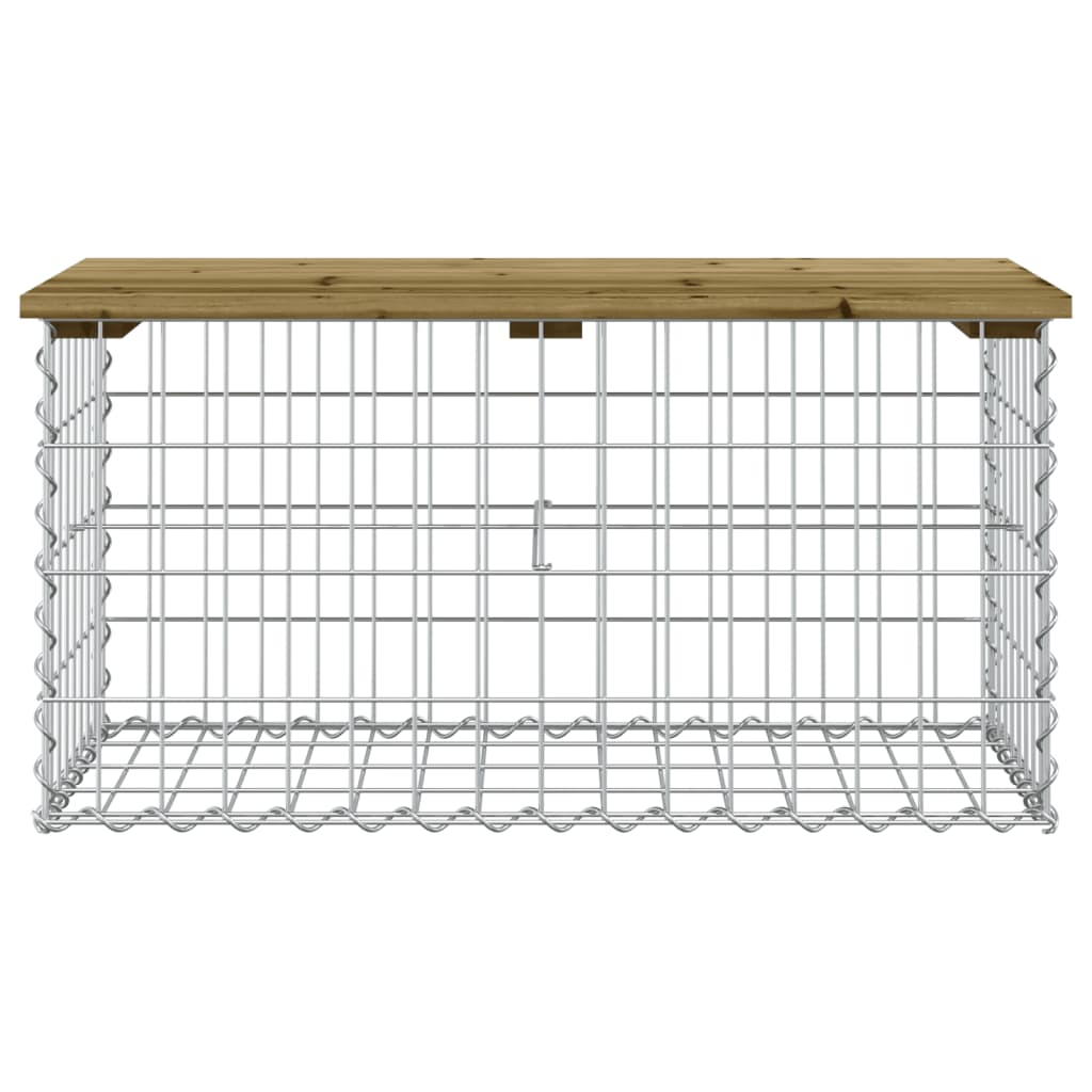 Sodo suoliukas, 83x44x42cm, impregnuota pušis, gabiono dizaino