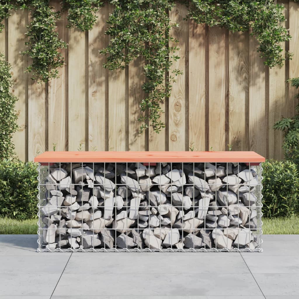 Garden bench, 103x44x42cm, Douglas fir, gabion design
