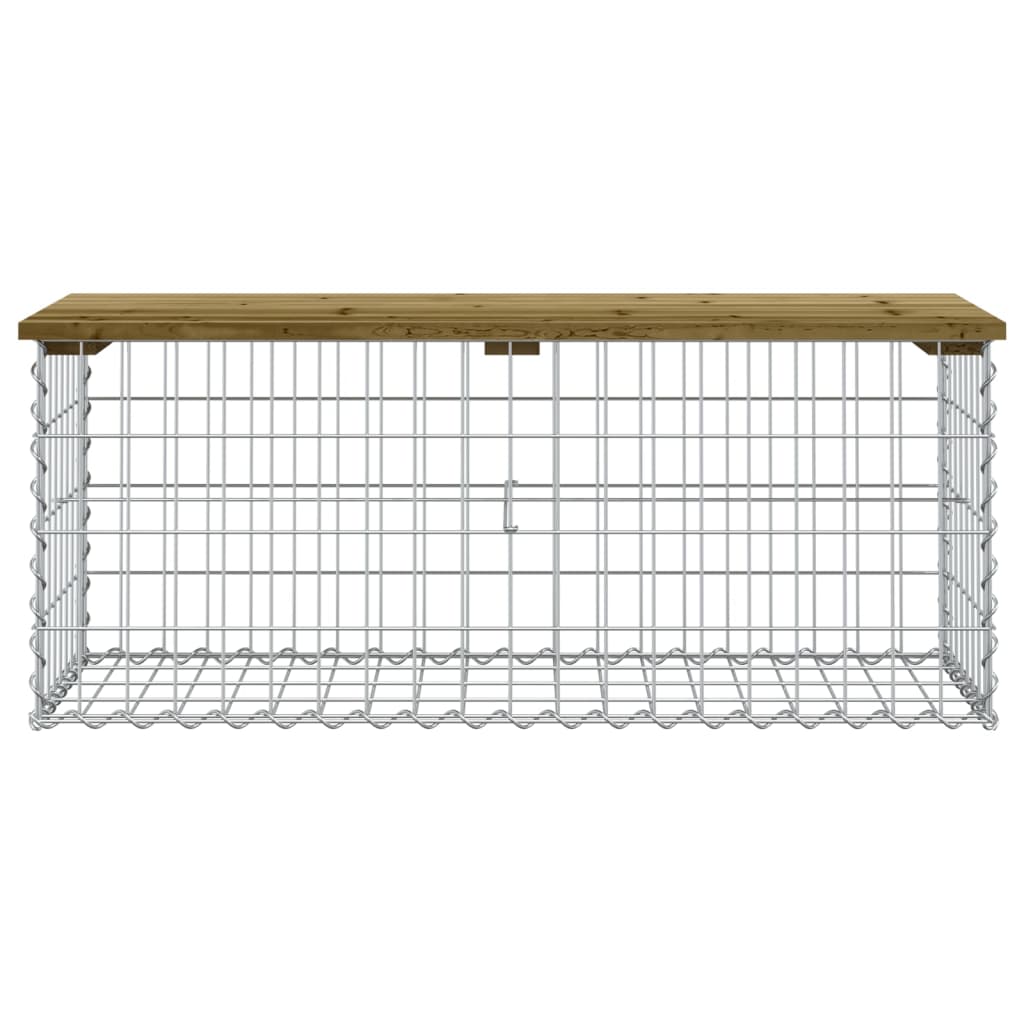 Sodo suoliukas, 103x44x42cm, impregnuota pušis, gabiono dizaino