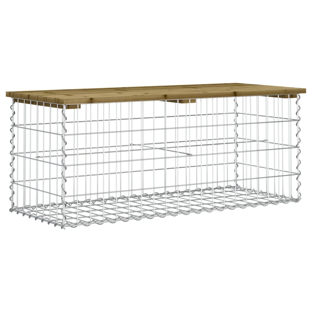 Sodo suoliukas, 103x44x42cm, impregnuota pušis, gabiono dizaino