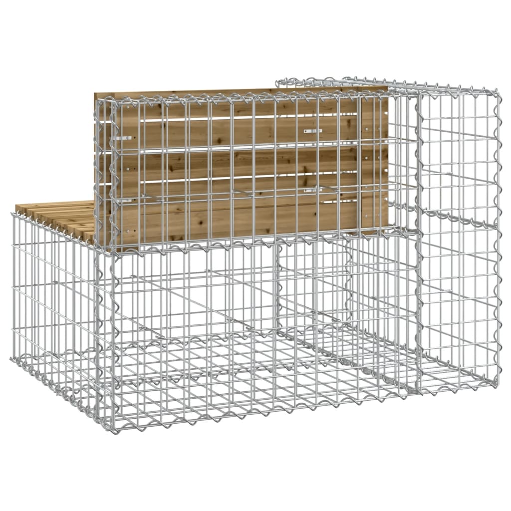 Garden bench, 92x71x65.5cm, pine, gabion design