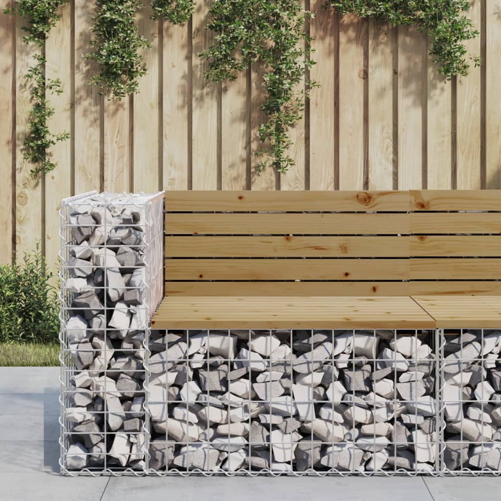 Garden bench, 92x71x65.5cm, pine, gabion design