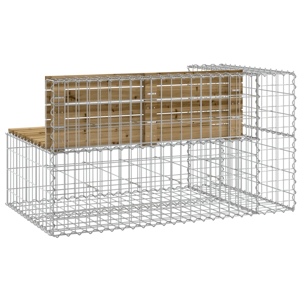 Sodo suoliukas, 122x71x65,5cm, pušis, gabiono dizaino