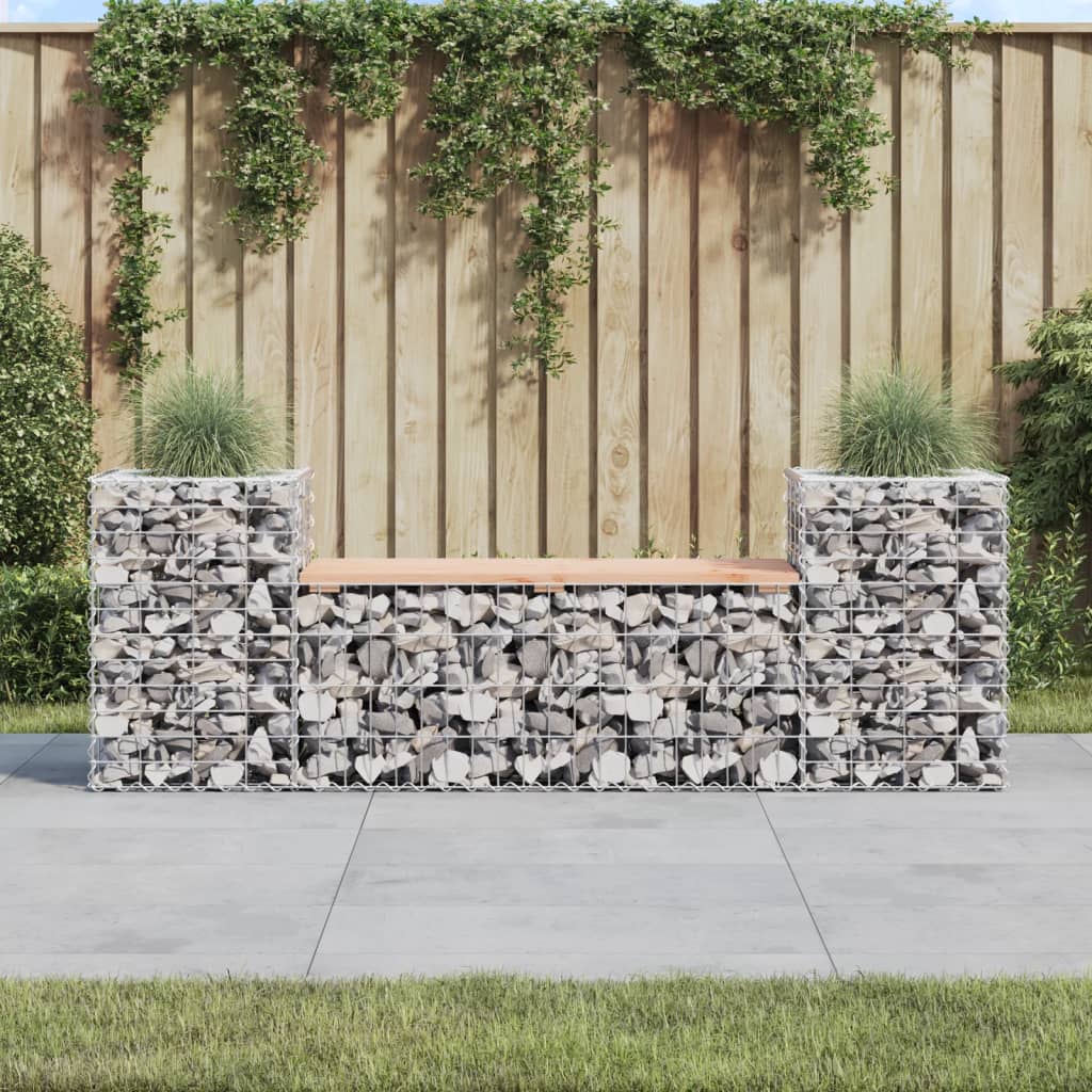 Garden bench, 183x41x60.5cm, Douglas fir, gabion design