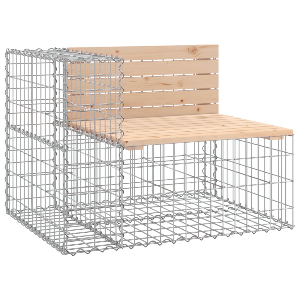 Garden bench, 184x71x65.5cm, solid pine, gabion design