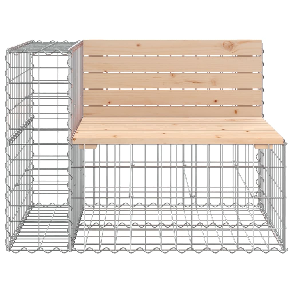 Garden bench, 184x71x65.5cm, solid pine, gabion design