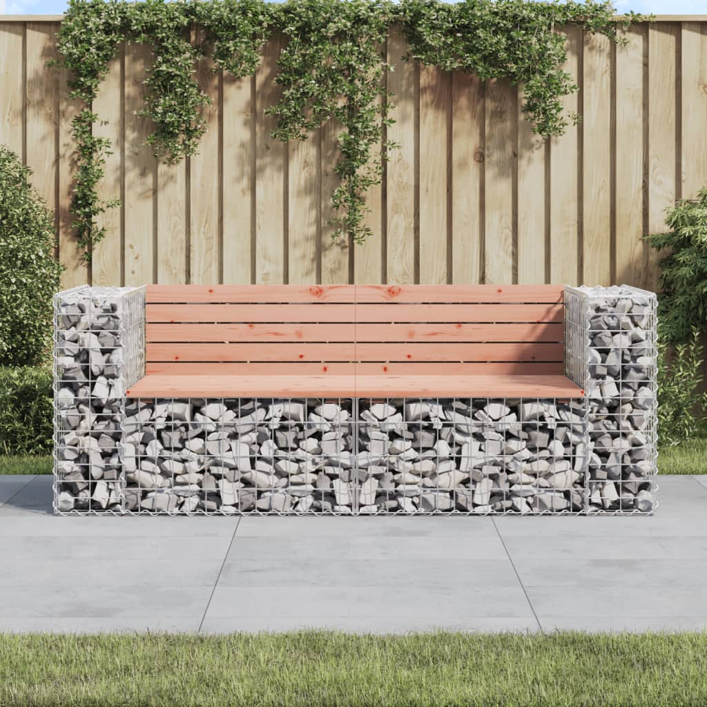Garden bench, 184x71x65.5cm, Douglas fir, gabion design