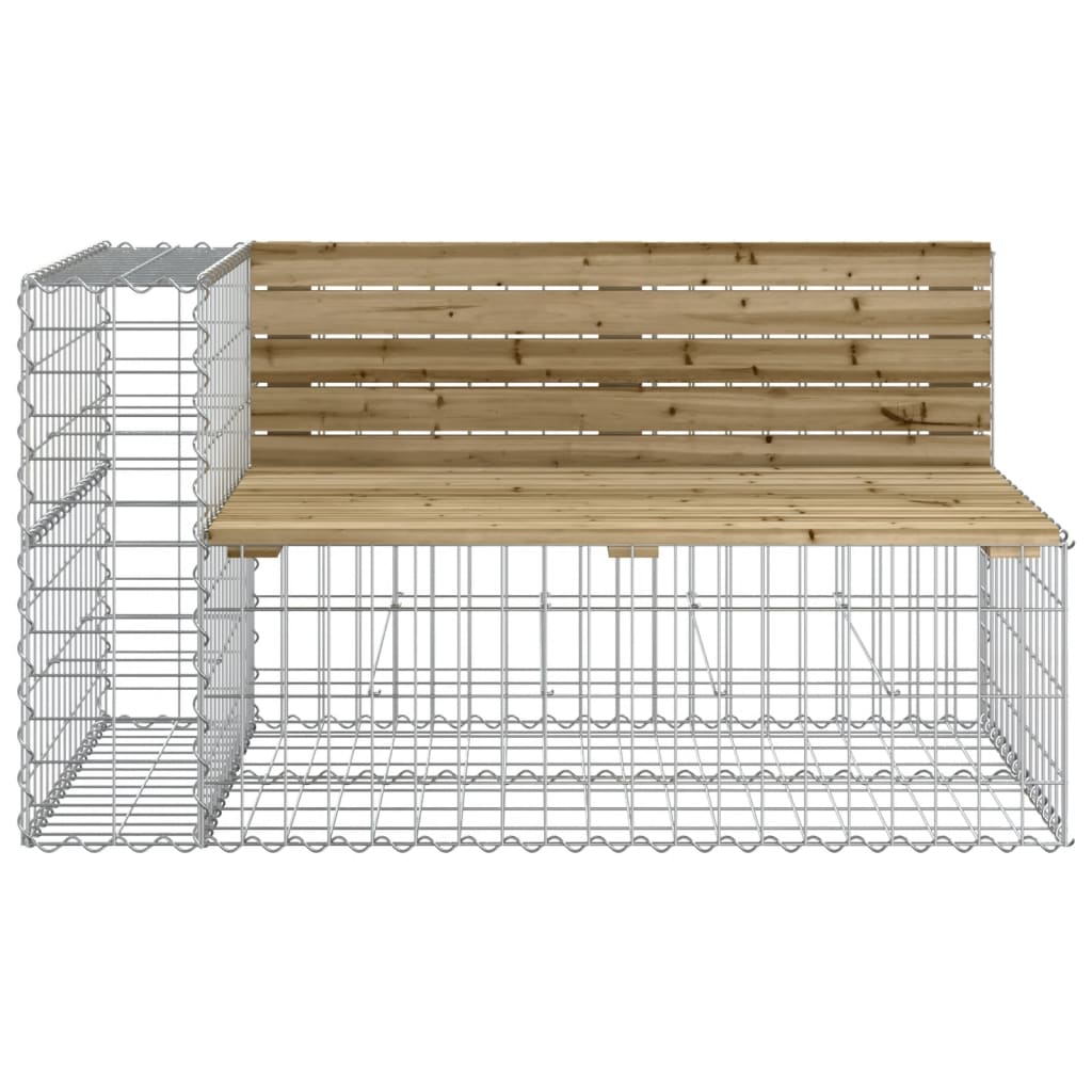 Garden bench with a gabion basket, impregnated pine wood