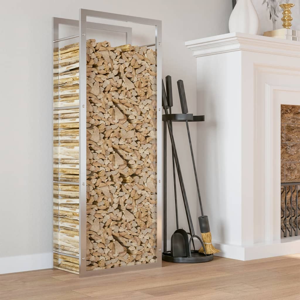 Log rack, 50x28x132 cm, stainless steel
