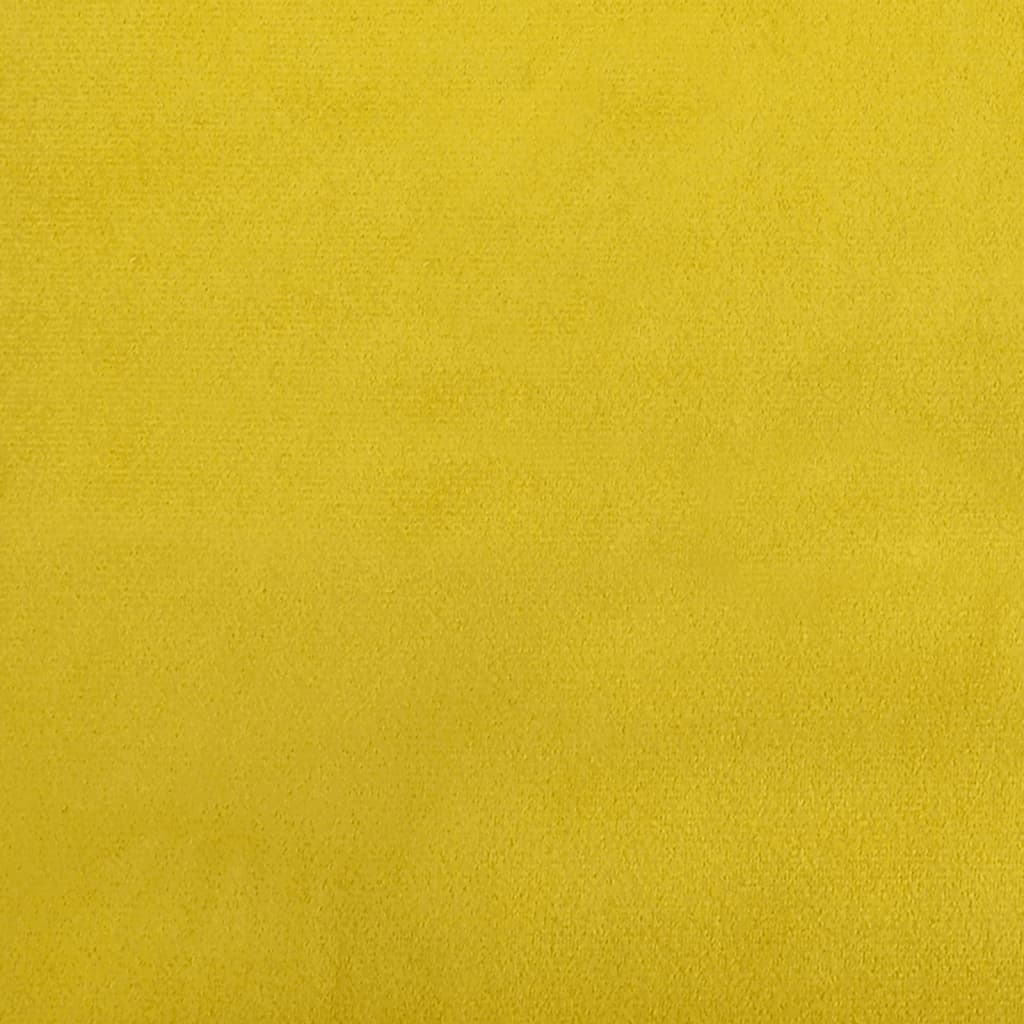 Ištraukiama lova su stalčiais, geltona, 100x200cm, aksomas