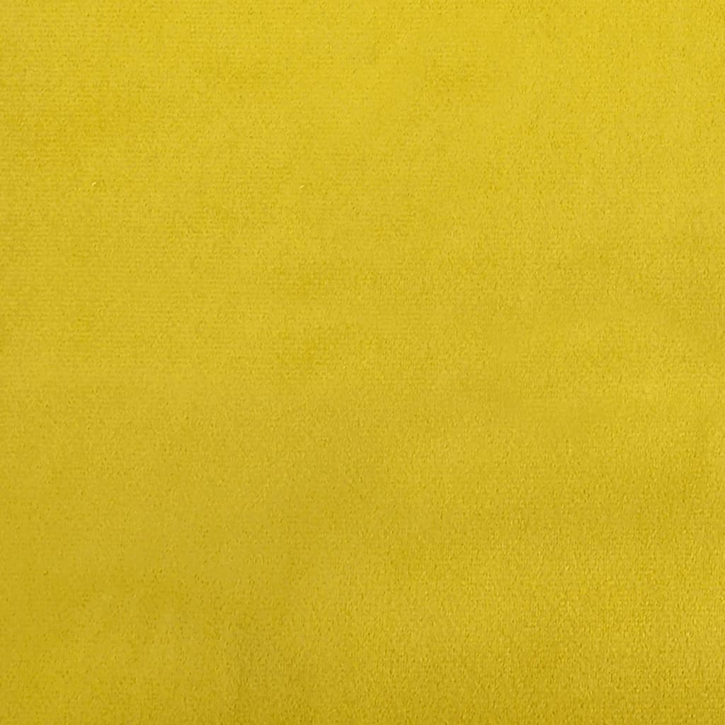Ištraukiama lova su stalčiais, geltona, 100x200cm, aksomas