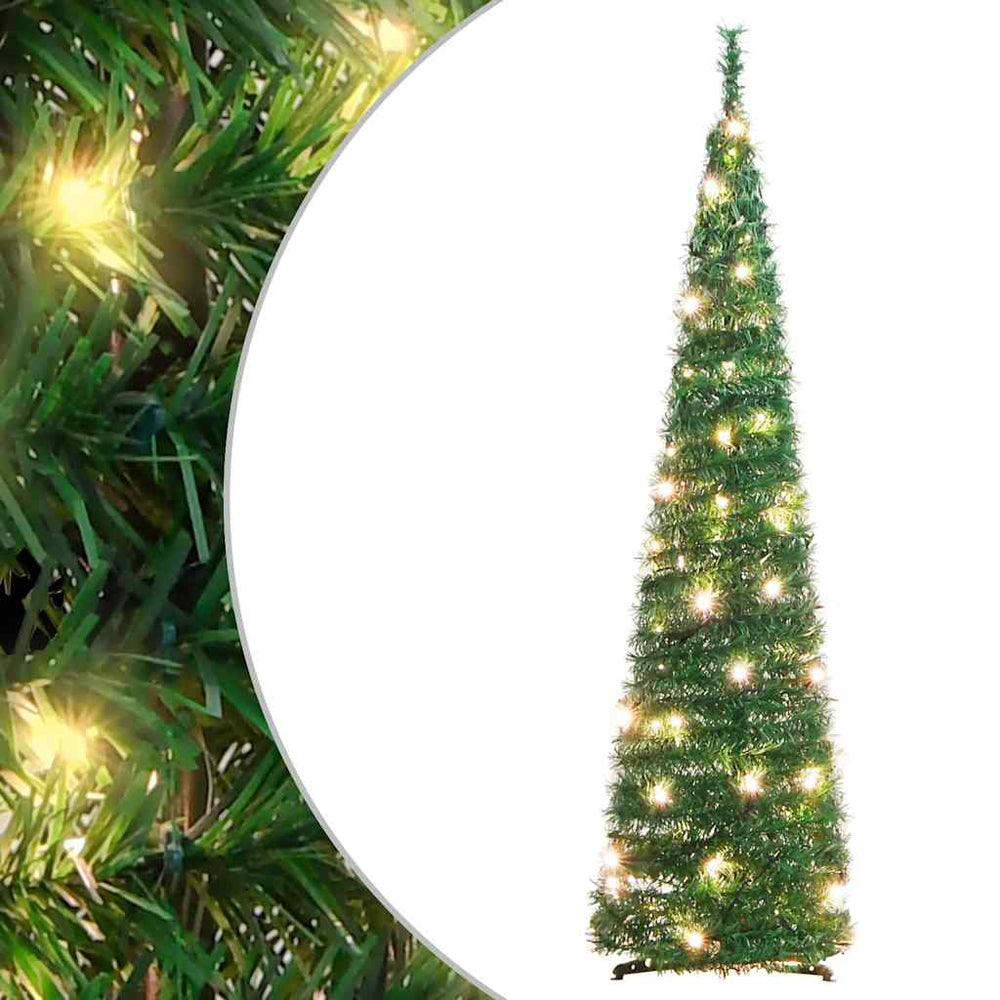 Išskleidžiama dirbtinė Kalėdų eglutė, AURORA HOLLOW, žalia, 120cm., 50 LED