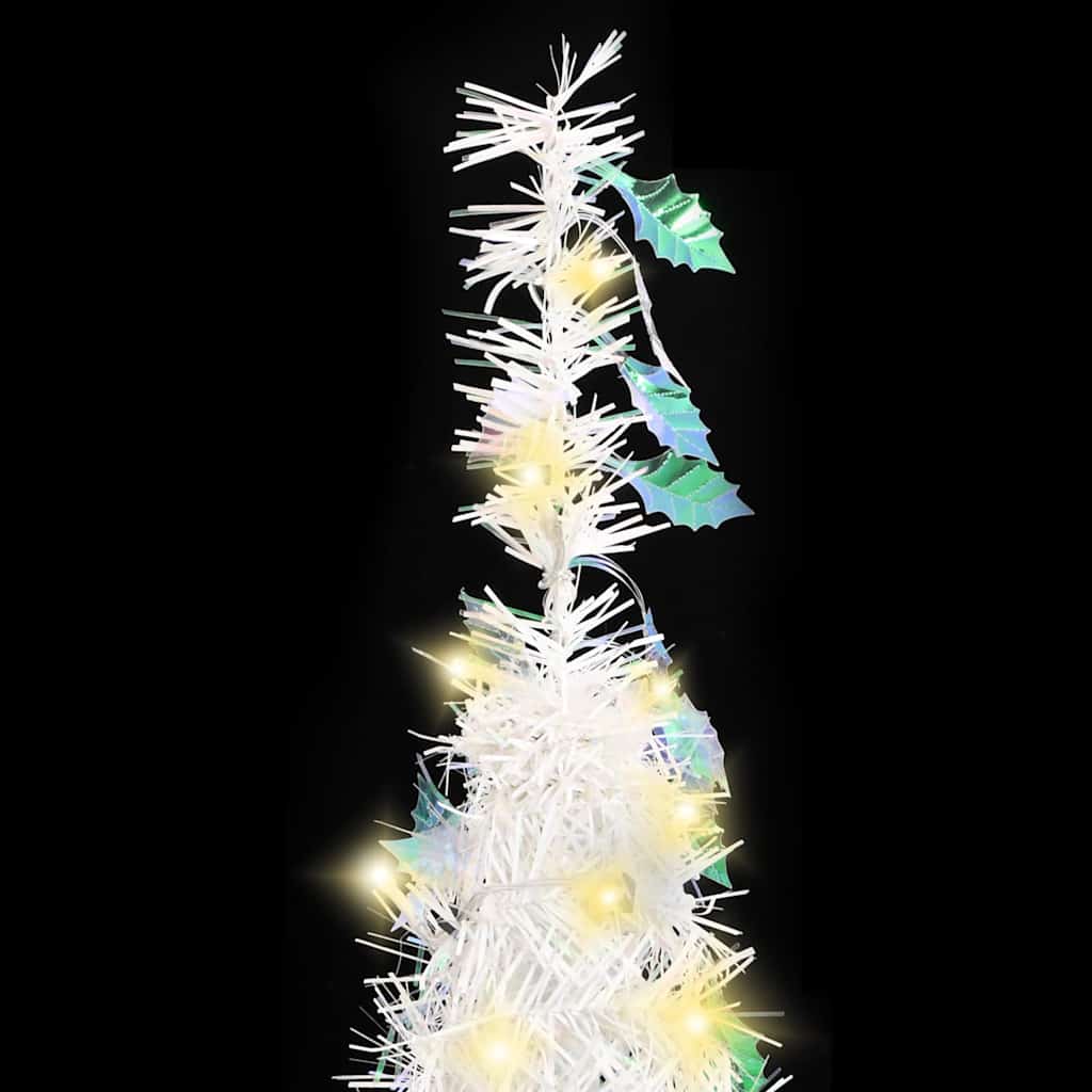 Pop-up Artificial Christmas Tree, white, 120cm, 50 LED