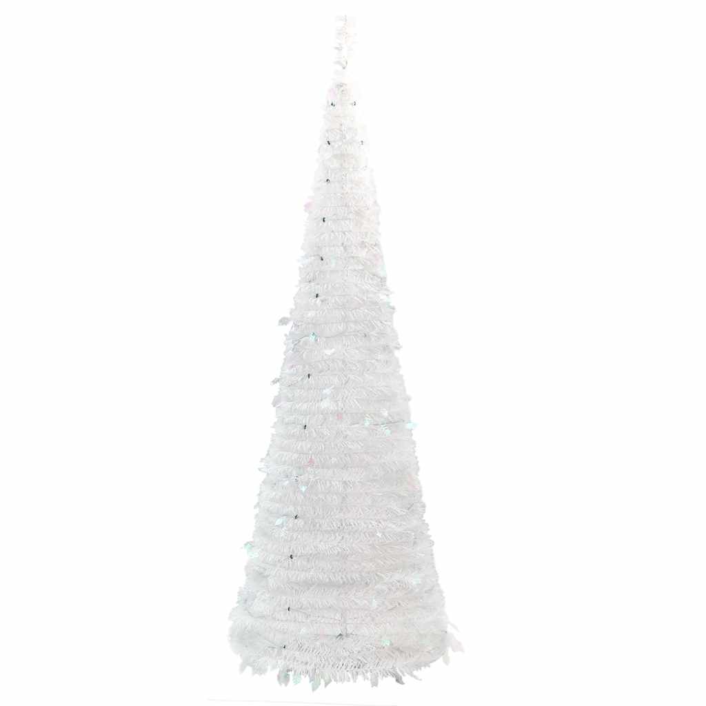 Pop-up Artificial Christmas Tree, white, 120cm, 50 LED