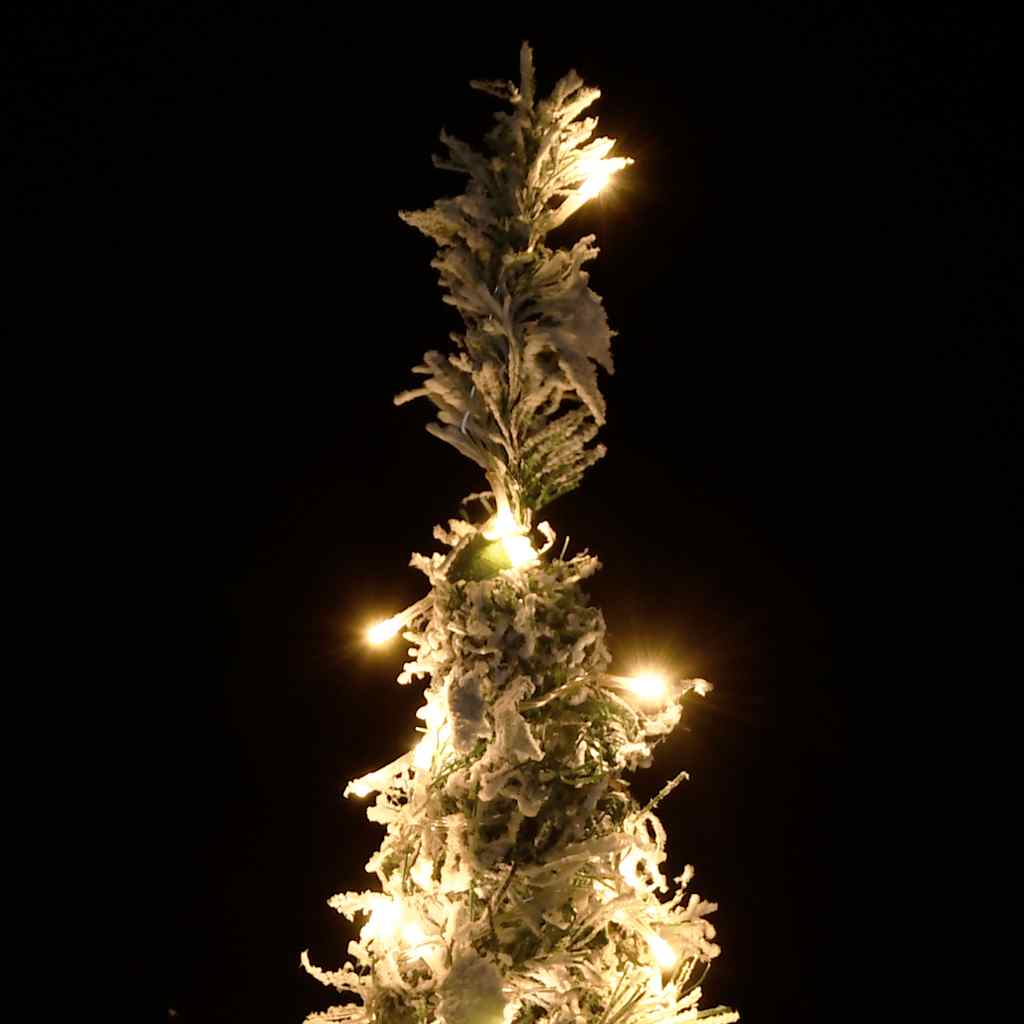 Salokāma mākslīgā Ziemassvētku eglīte ar sniegu, 150 cm, 100 LED