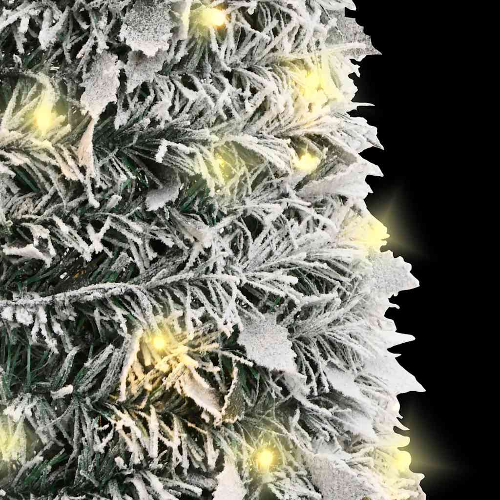 Salokāma mākslīgā Ziemassvētku eglīte ar sniegu, 150 cm, 100 LED