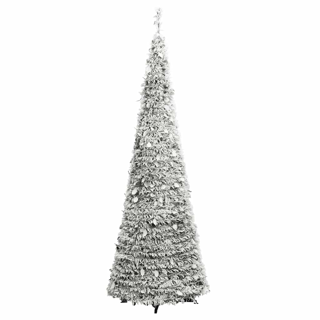 Salokāma mākslīgā Ziemassvētku eglīte ar sniegu, 150 cm, 100 LED