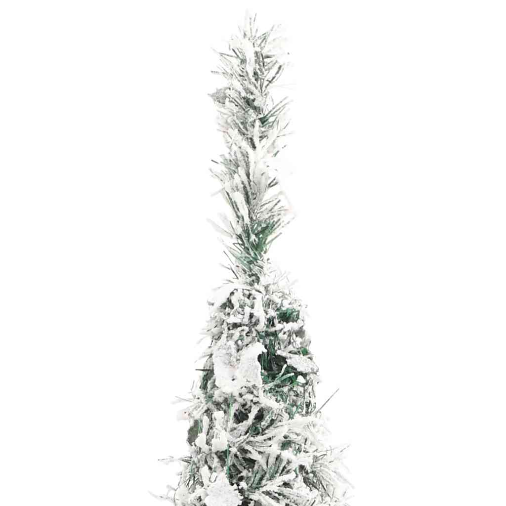 Salokāma mākslīgā Ziemassvētku eglīte ar sniegu, 150 cm, 100 LED