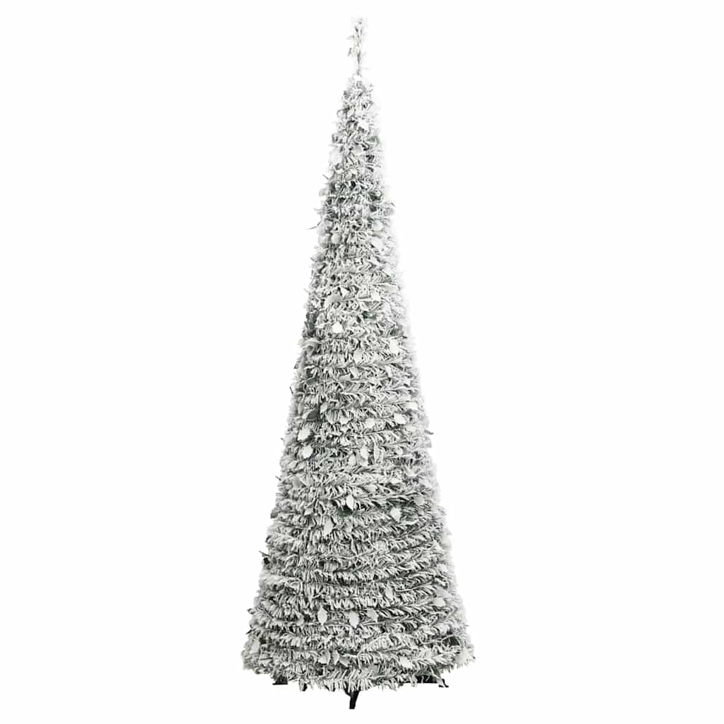Pop-up Artificial Christmas Tree with Snow, 210cm, 200 LED