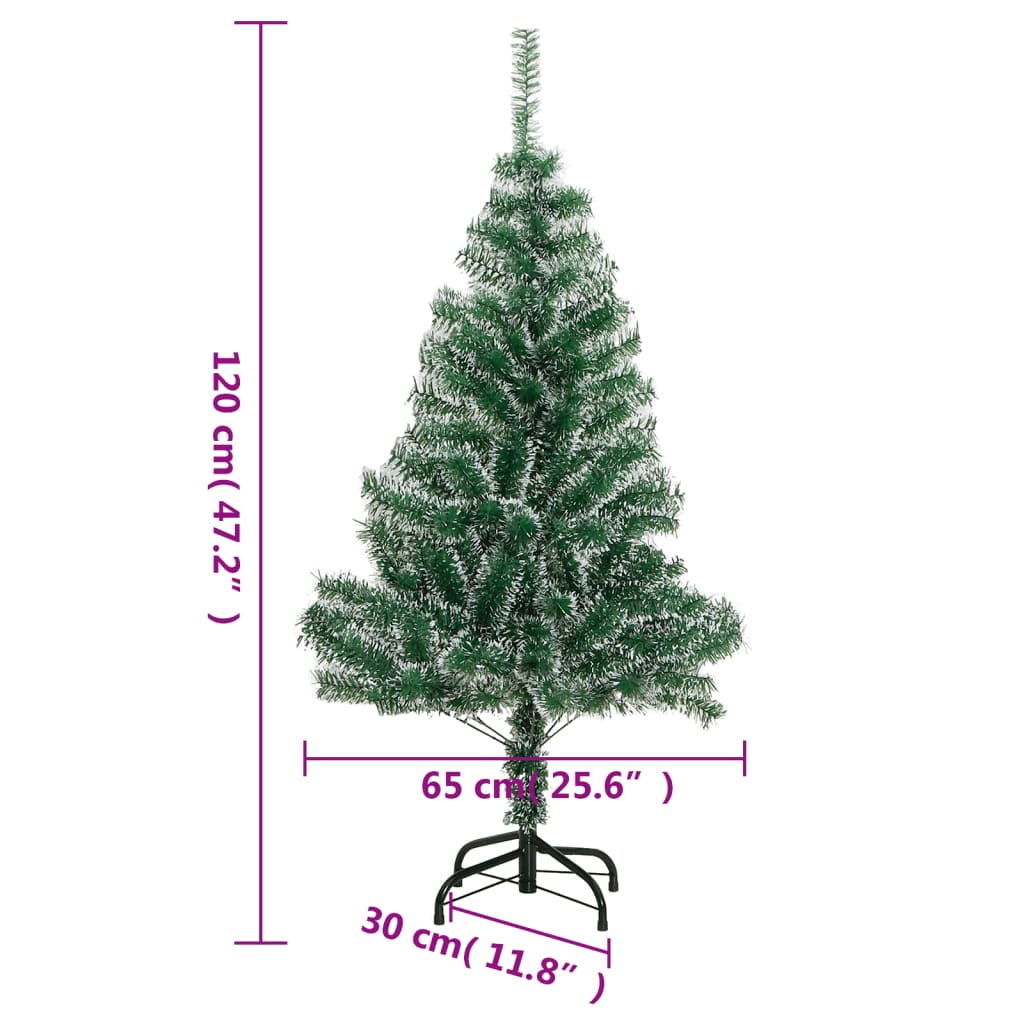 Dirbtinė Kalėdų eglutė su sniegu, žalios spalvos, 120cm