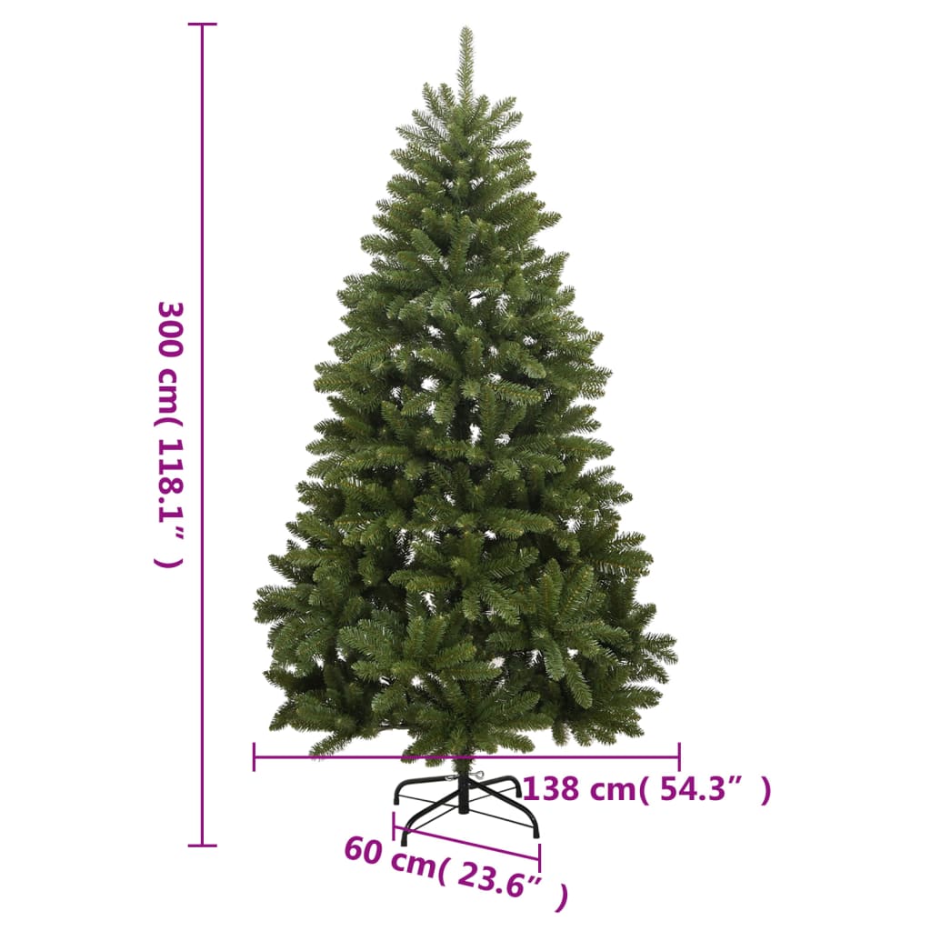 Dirbtinė eglutė su šarnyrinėmis šakomis/stovu, žalia, 300cm