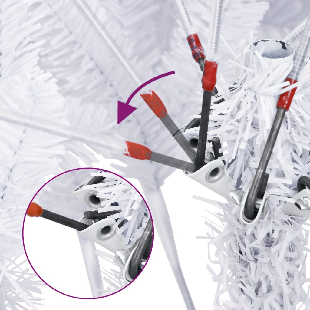 Dirbtinė eglutė EVERGREEN DREAM, su šarnyrinėmis šakomis/stovu, balta, 120cm.