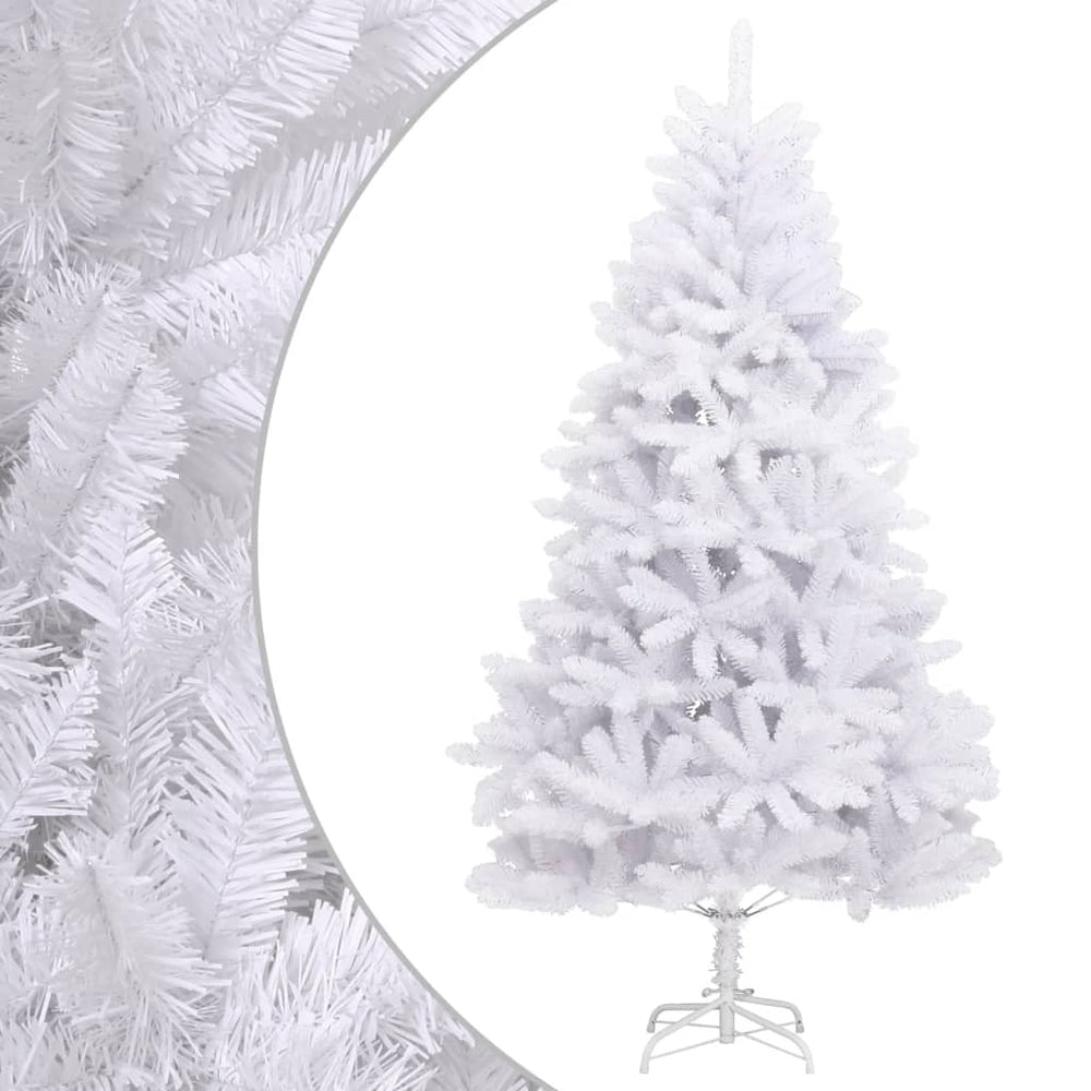 Artificial Christmas Tree with Hinged Branches/Stand, White, 210cm