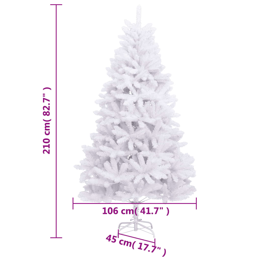 Mākslīgā eglīte ar viru zariem/statīvu, balta, 210cm