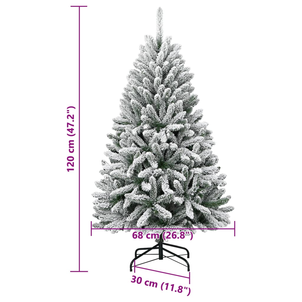 Dirbtinė eglutė STAR MOON, su šarnyrinėmis šakomis, 120cm., dengta sniegu
