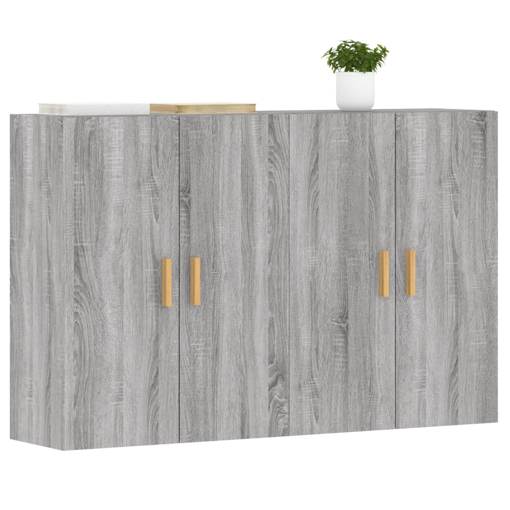 Wall cabinets, 2 pcs., grey, wood