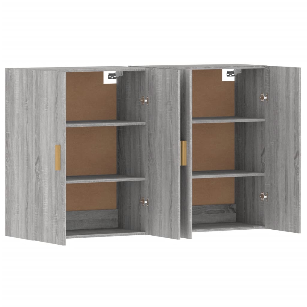 Wall cabinets, 2 pcs., grey, wood