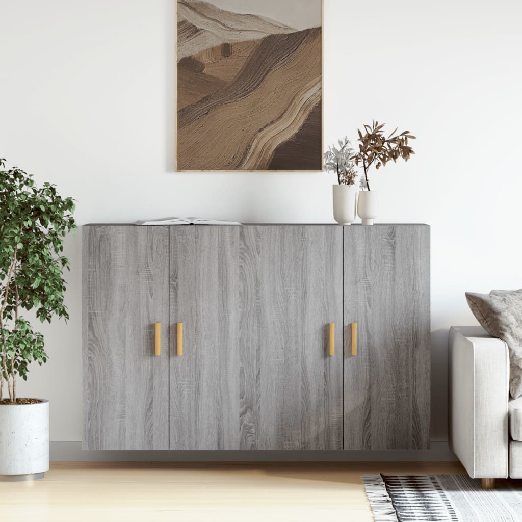 Wall cabinets, 2 pcs., grey, wood