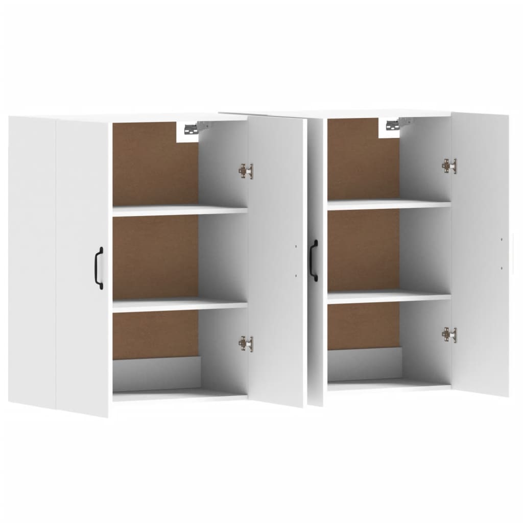 Wall-mounted cabinets, 2 pcs., white, wood