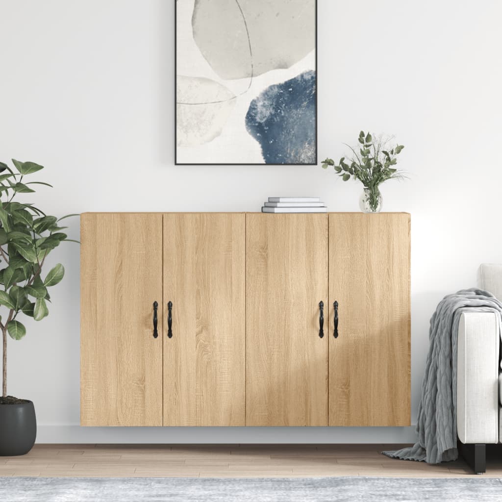 Wall-mounted cabinets, 2 pcs., oak, wood