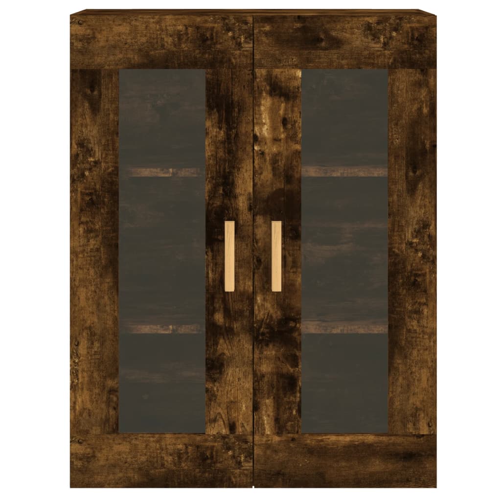 Wall-mounted cabinets, 2 pcs., smoked, wood