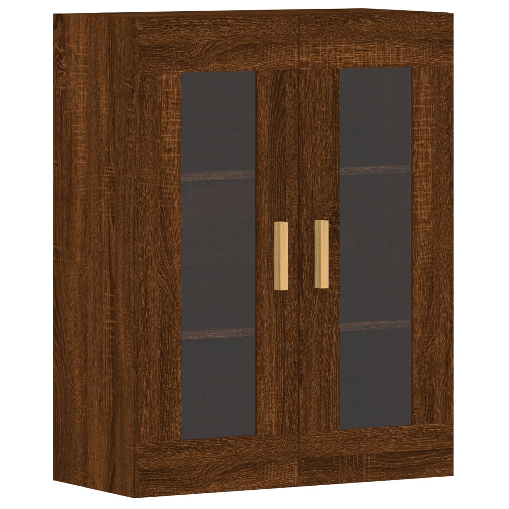 Wall-mounted cabinets, 2 pcs, brown, wood