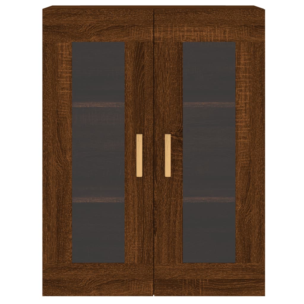 Wall-mounted cabinets, 2 pcs, brown, wood