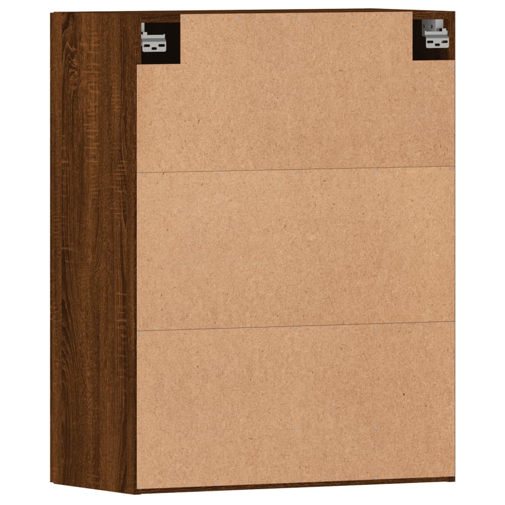 Wall-mounted cabinets, 2 pcs, brown, wood