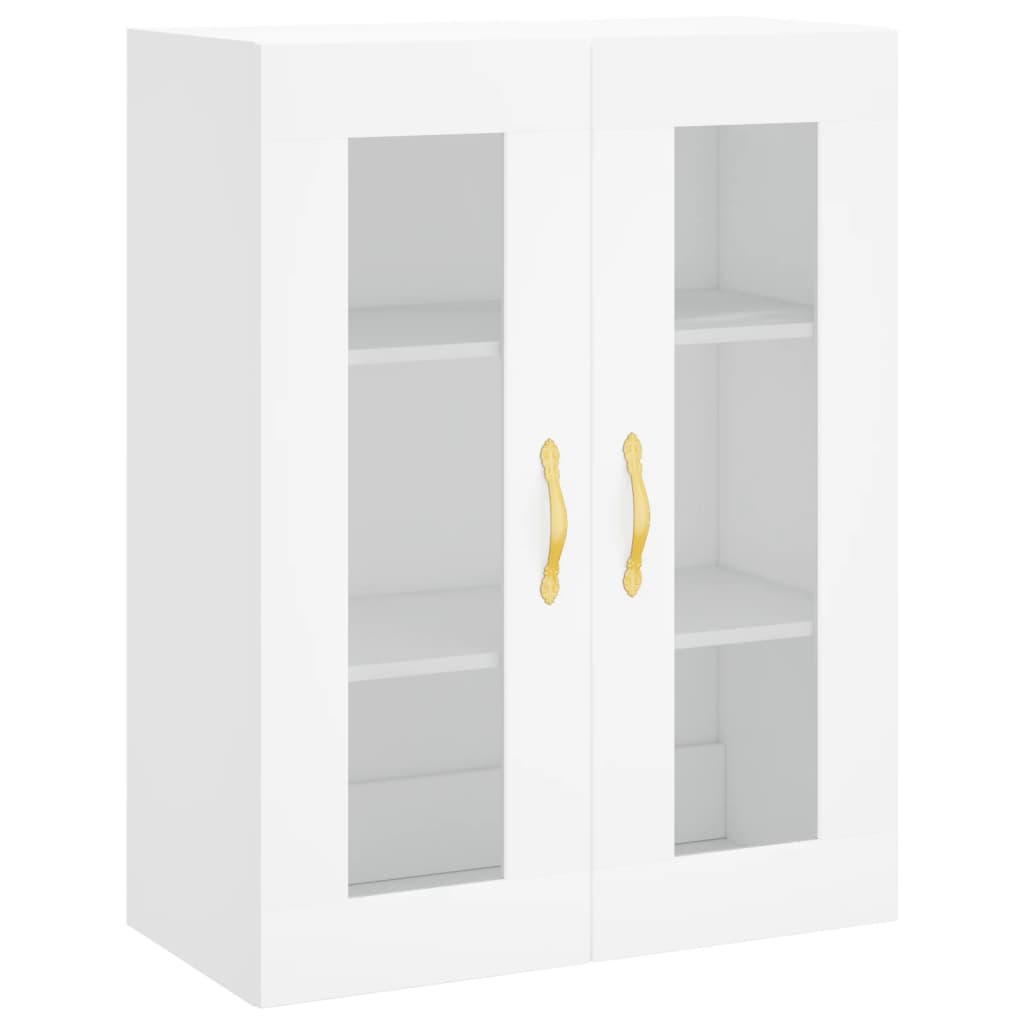 Wall-mounted cabinets, 2 pcs., white, wood