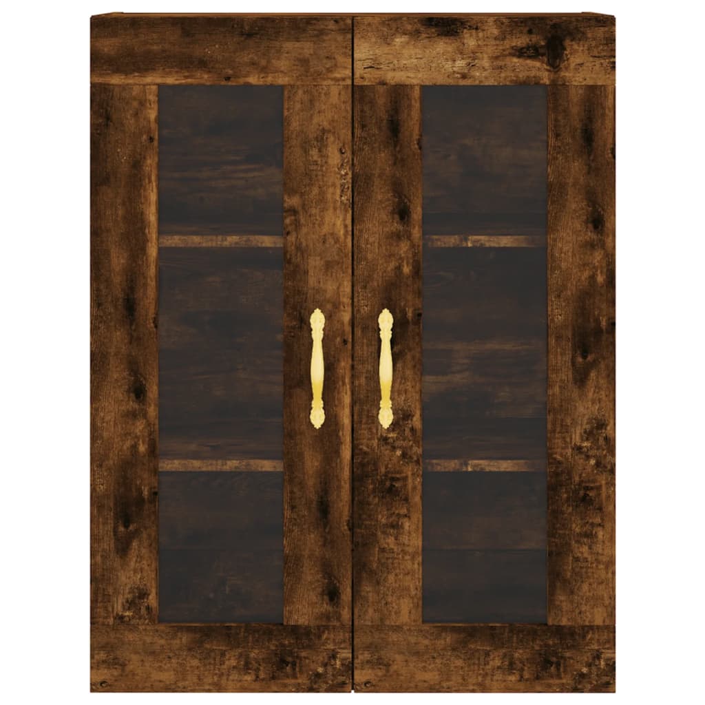 Wall-mounted cabinets, 2 pcs., smoked, wood