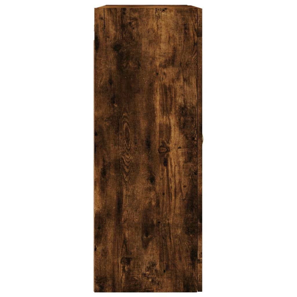 Wall-mounted cabinets, 2 pcs., smoked, wood